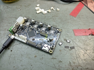 Fried printrboard with desoldered stepper drivers
